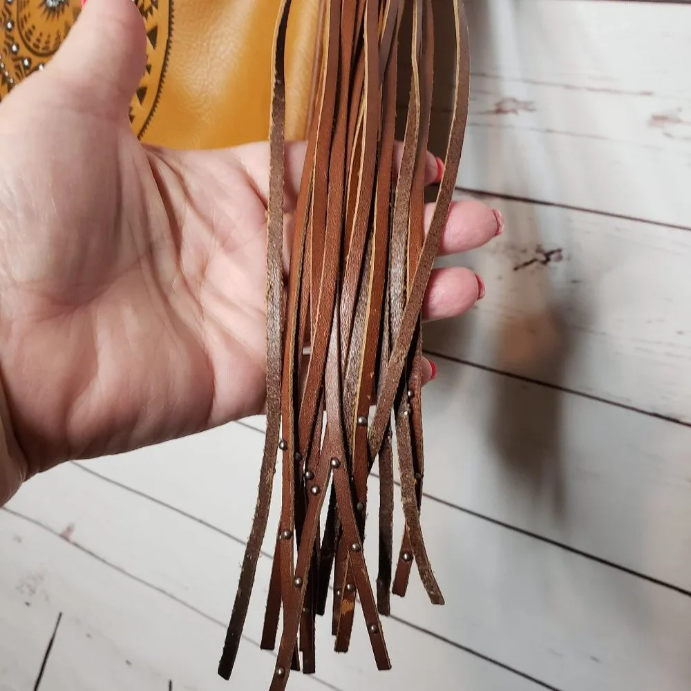 Brown Faux Leather Boho Handbag - Picture 4 of 14